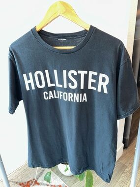 Hollister Black Tee with White California Script
